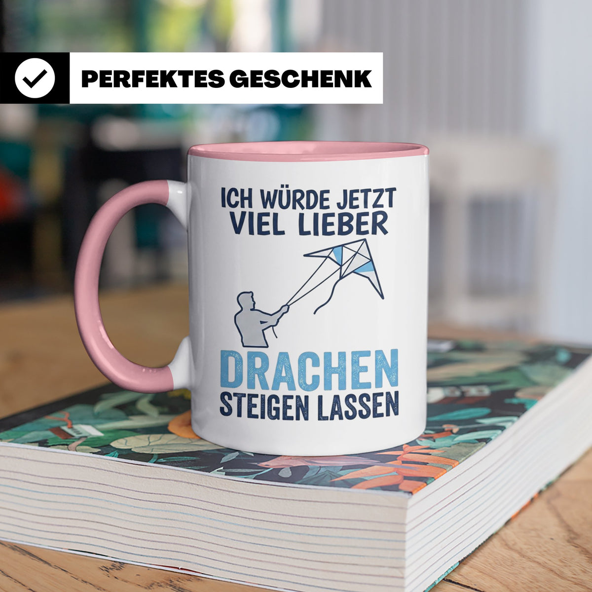 Drachen steigen lassen Tasse für Drachenflieger, lustiger Sp – Rosa [farbe:rosa]