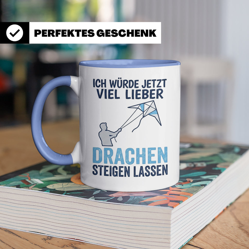 Drachen steigen lassen Tasse für Drachenflieger, lustiger Sp – Blau [farbe:blau]