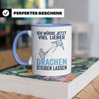 Drachen steigen lassen Tasse für Drachenflieger, lustiger Sp – Blau [farbe:blau]