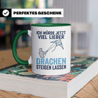 Drachen steigen lassen Tasse für Drachenflieger, lustiger Sp – Grün [farbe:grün]