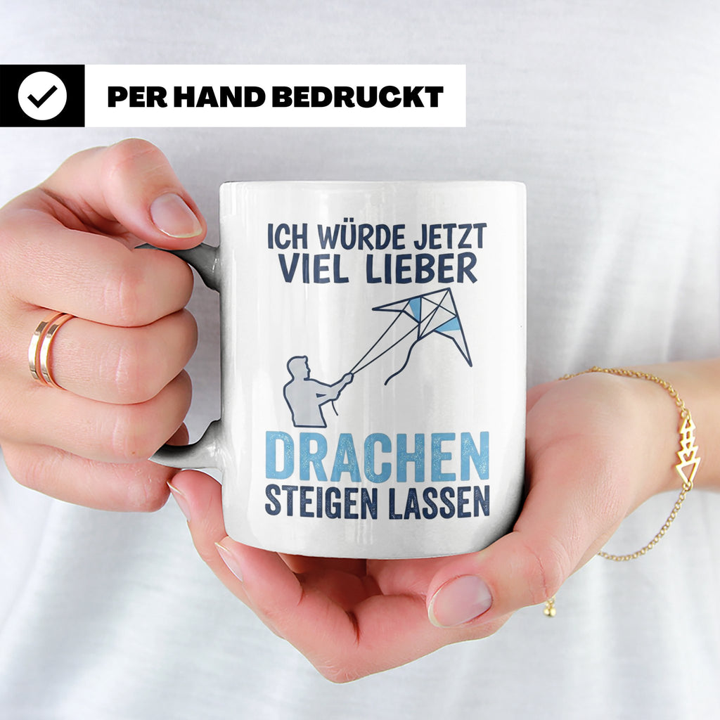 Drachen steigen lassen Tasse für Drachenflieger, lustiger Sp – Weiß [farbe:weiß]