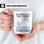 Drachen steigen lassen Tasse für Drachenflieger, lustiger Sp – Weiß [farbe:weiß]