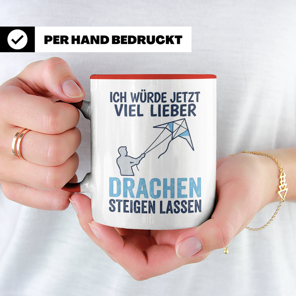 Drachen steigen lassen Tasse für Drachenflieger, lustiger Sp – Rot [farbe:rot]