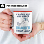 Drachen steigen lassen Tasse für Drachenflieger, lustiger Sp – Rot [farbe:rot]