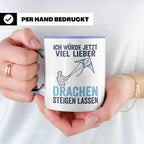 Drachen steigen lassen Tasse für Drachenflieger, lustiger Sp – Blau [farbe:blau]
