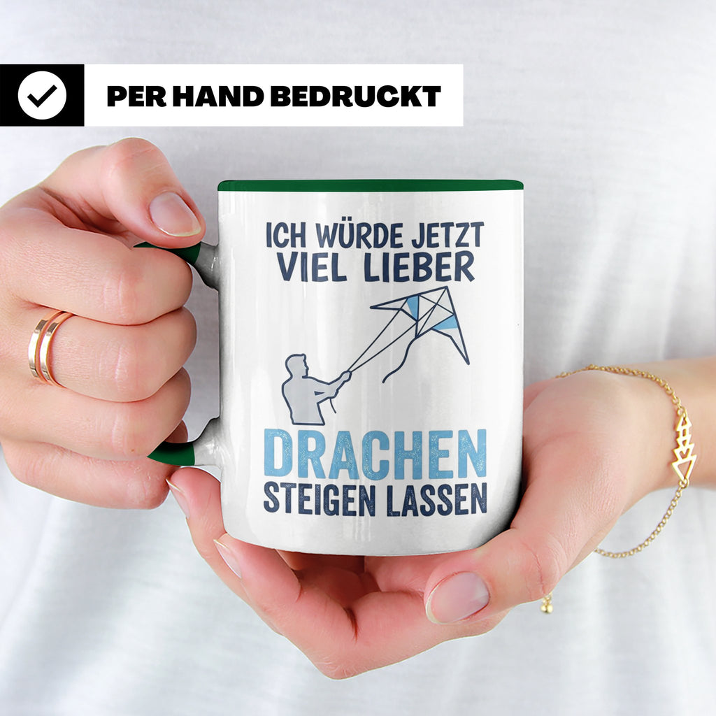 Drachen steigen lassen Tasse für Drachenflieger, lustiger Sp – Grün [farbe:grün]