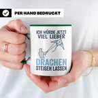 Drachen steigen lassen Tasse für Drachenflieger, lustiger Sp – Grün [farbe:grün]