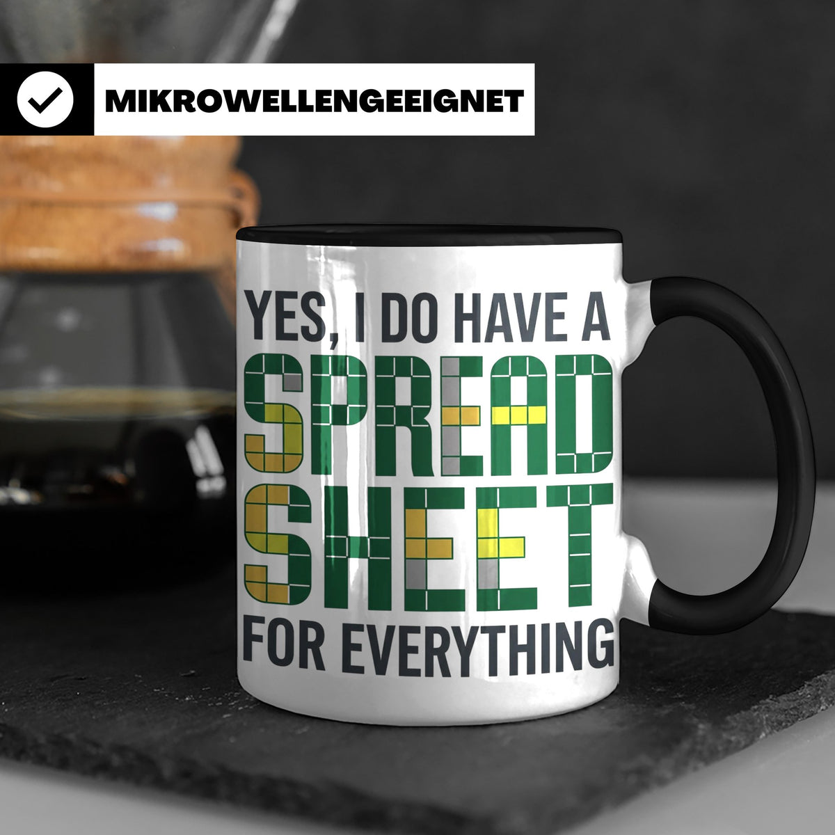 Excel Nerd Tasse "I have a Spreadsheet for Everything" Lusti – Schwarz [farbe:schwarz]