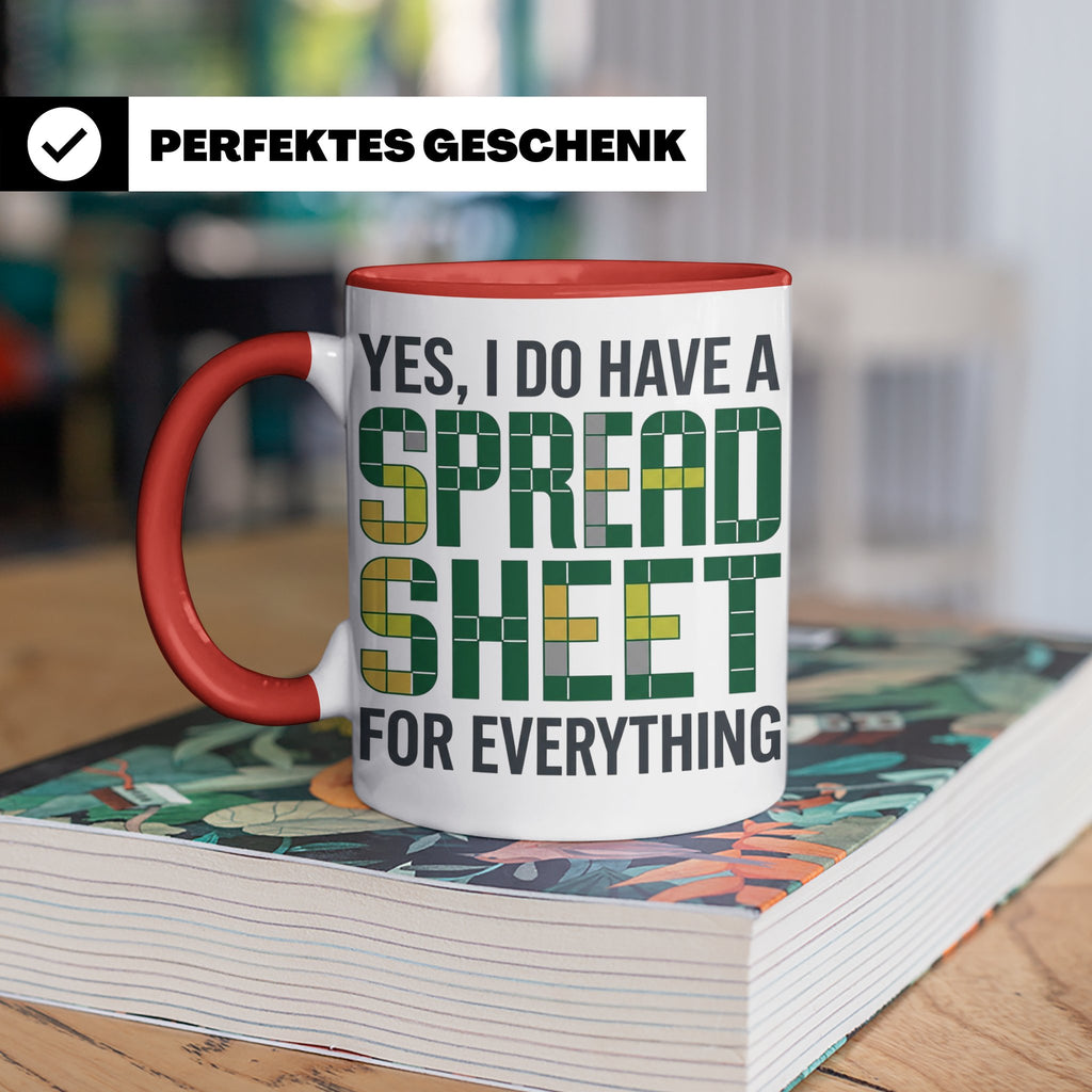 Excel Nerd Tasse "I have a Spreadsheet for Everything" Lusti – Rot [farbe:rot]