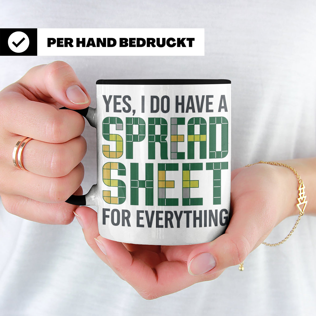 Excel Nerd Tasse "I have a Spreadsheet for Everything" Lusti – Schwarz [farbe:schwarz]