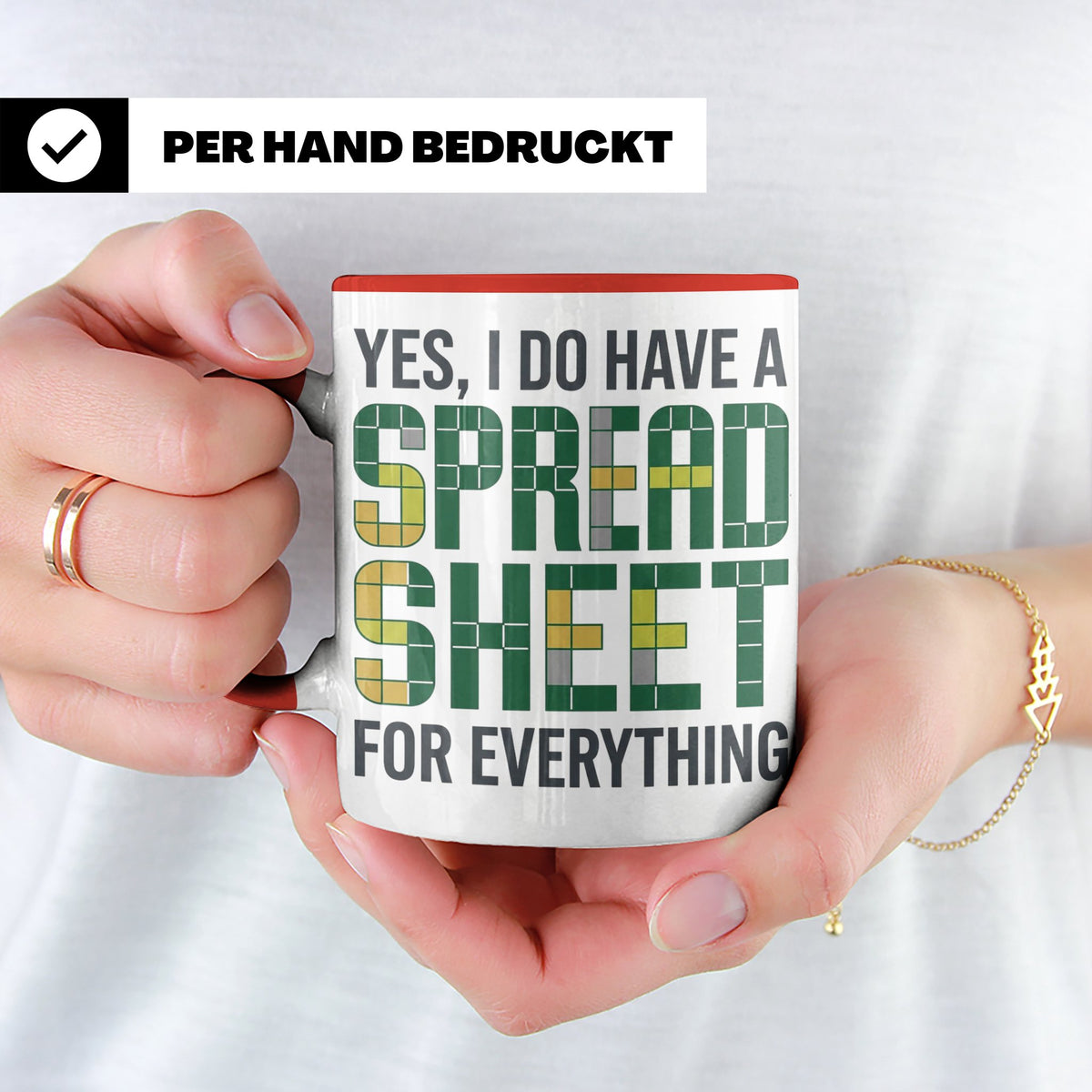 Excel Nerd Tasse "I have a Spreadsheet for Everything" Lusti – Rot [farbe:rot]