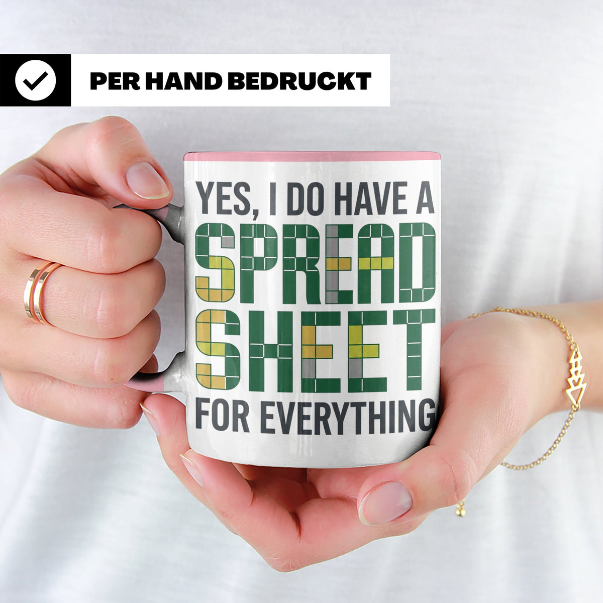 Excel Nerd Tasse "I have a Spreadsheet for Everything" Lusti – Rosa [farbe:rosa]
