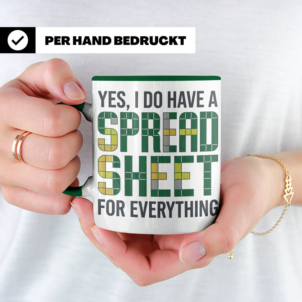 Excel Nerd Tasse "I have a Spreadsheet for Everything" Lusti – Grün [farbe:grün]