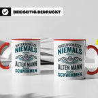 Schwimmer Tasse Alter Mann Spruch Geschenk für Opa Rentner W – Rot [farbe:rot]
