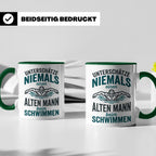 Schwimmer Tasse Alter Mann Spruch Geschenk für Opa Rentner W – Grün [farbe:grün]