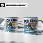 Eishockey Tasse mit Spruch Ich kann auf Wasser laufen Superk – Blau [farbe:blau]