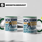 Eishockey Tasse mit Spruch Ich kann auf Wasser laufen Superk – Grün [farbe:grün]