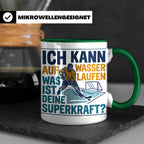 Eishockey Tasse mit Spruch Ich kann auf Wasser laufen Superk – Grün [farbe:grün]