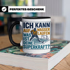 Eishockey Tasse mit Spruch Ich kann auf Wasser laufen Superk – Schwarz [farbe:schwarz]