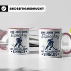 Eishockey Tasse mit Spruch Ein Leben ohne Eishockey ist sinn – Rosa [farbe:rosa]