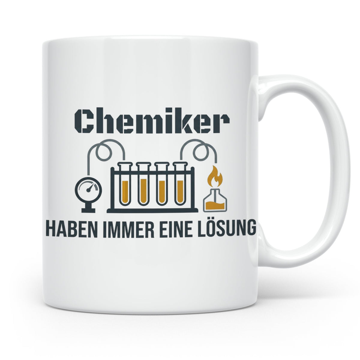 Chemiker Tasse mit Spruch 'Haben immer eine Lösung' Geschenk – Weiß [farbe:weiß]