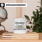 Chemiker Tasse mit Spruch 'Haben immer eine Lösung' Geschenk – Rosa [farbe:rosa]