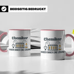 Chemiker Tasse mit Spruch 'Haben immer eine Lösung' Geschenk – Rosa [farbe:rosa]