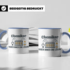 Chemiker Tasse mit Spruch 'Haben immer eine Lösung' Geschenk – Blau [farbe:blau]