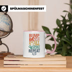 Volleyball Tasse Bump Set Spike Repeat Spruch für Volleyball – Rosa [farbe:rosa]