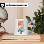 Volleyball Tasse Bump Set Spike Repeat Spruch für Volleyball – Blau [farbe:blau]
