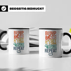 Volleyball Tasse Bump Set Spike Repeat Spruch für Volleyball – Schwarz [farbe:schwarz]