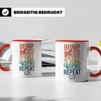Volleyball Tasse Bump Set Spike Repeat Spruch für Volleyball – Rot [farbe:rot]