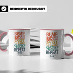 Volleyball Tasse Bump Set Spike Repeat Spruch für Volleyball – Rosa [farbe:rosa]