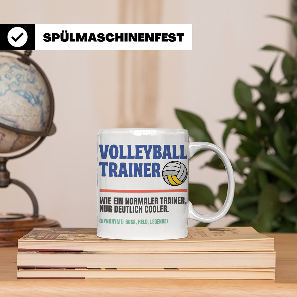 Volleyball Trainer Tasse mit Spruch | Geschenk für Coach Leg – Weiß [farbe:weiß]