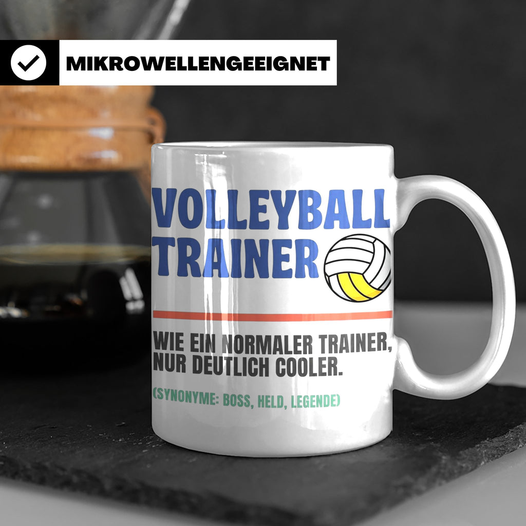 Volleyball Trainer Tasse mit Spruch | Geschenk für Coach Leg – Weiß [farbe:weiß]