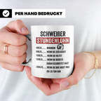 Stundenlohn Tasse - Lustige Job-Sprüche für Arbeiter & Handw – Weiß [farbe:weiß]