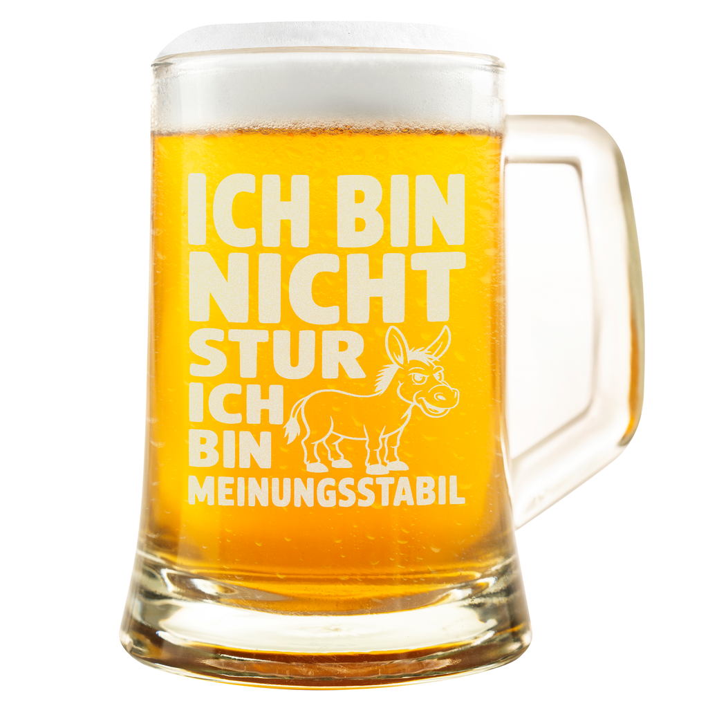 Ich bin nicht stur ich bin meinungsstabil – Lustiger Esel Spruch Bierkrug Geschenk für Männer, Kollegen, Freunde & Humor-Fans
