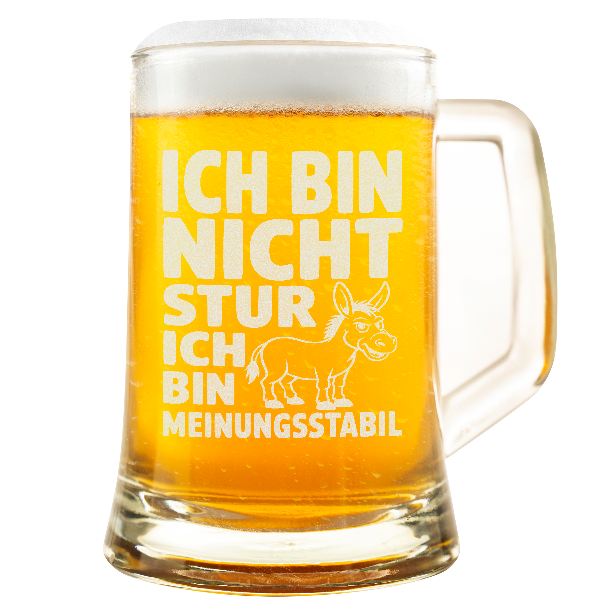 Ich bin nicht stur ich bin meinungsstabil – Lustiger Esel Spruch Bierkrug Geschenk für Männer, Kollegen, Freunde & Humor-Fans