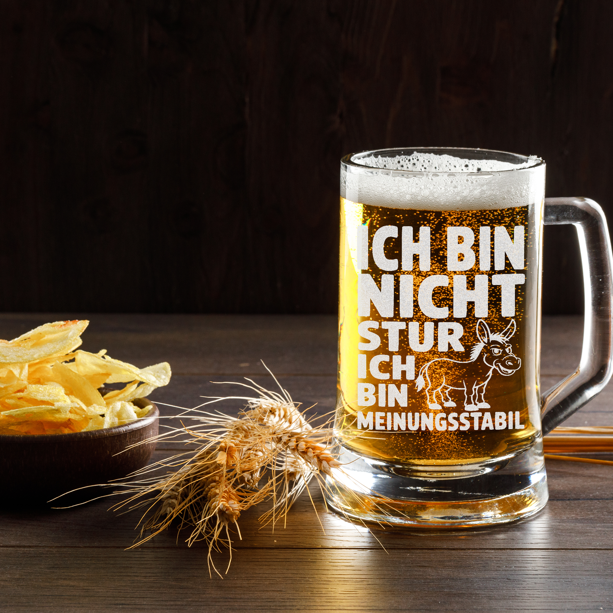 Ich bin nicht stur ich bin meinungsstabil – Lustiger Esel Spruch Bierkrug Geschenk für Männer, Kollegen, Freunde & Humor-Fans