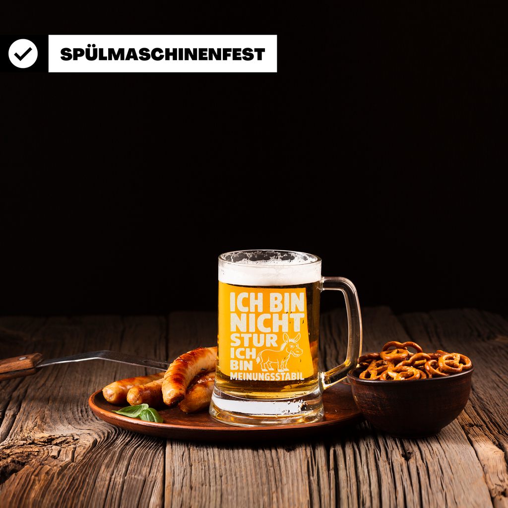 Ich bin nicht stur ich bin meinungsstabil – Lustiger Esel Spruch Bierkrug Geschenk für Männer, Kollegen, Freunde & Humor-Fans
