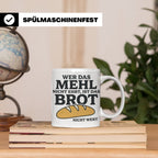 Bäcker Tasse mit Spruch Wer das Mehl nicht ehrt, Kaffeetasse – Weiß [farbe:weiß]