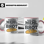 Bäcker Tasse mit Spruch Wer das Mehl nicht ehrt, Kaffeetasse – Rosa [farbe:rosa]