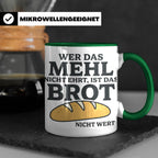 Bäcker Tasse mit Spruch Wer das Mehl nicht ehrt, Kaffeetasse – Grün [farbe:grün]