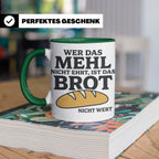 Bäcker Tasse mit Spruch Wer das Mehl nicht ehrt, Kaffeetasse – Grün [farbe:grün]