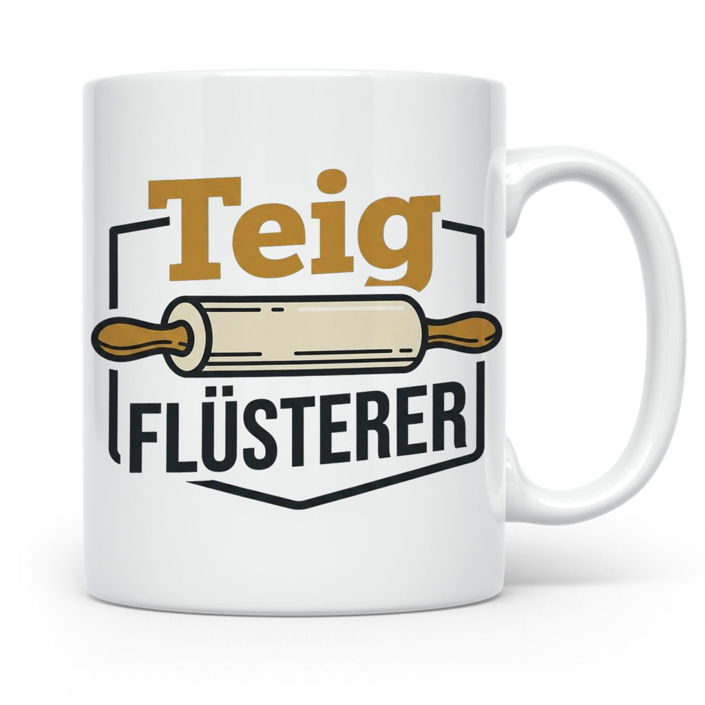 Teig Flüsterer Tasse Bäcker Geschenk, Lustiger Spruch für Ko – Weiß [farbe:weiß]