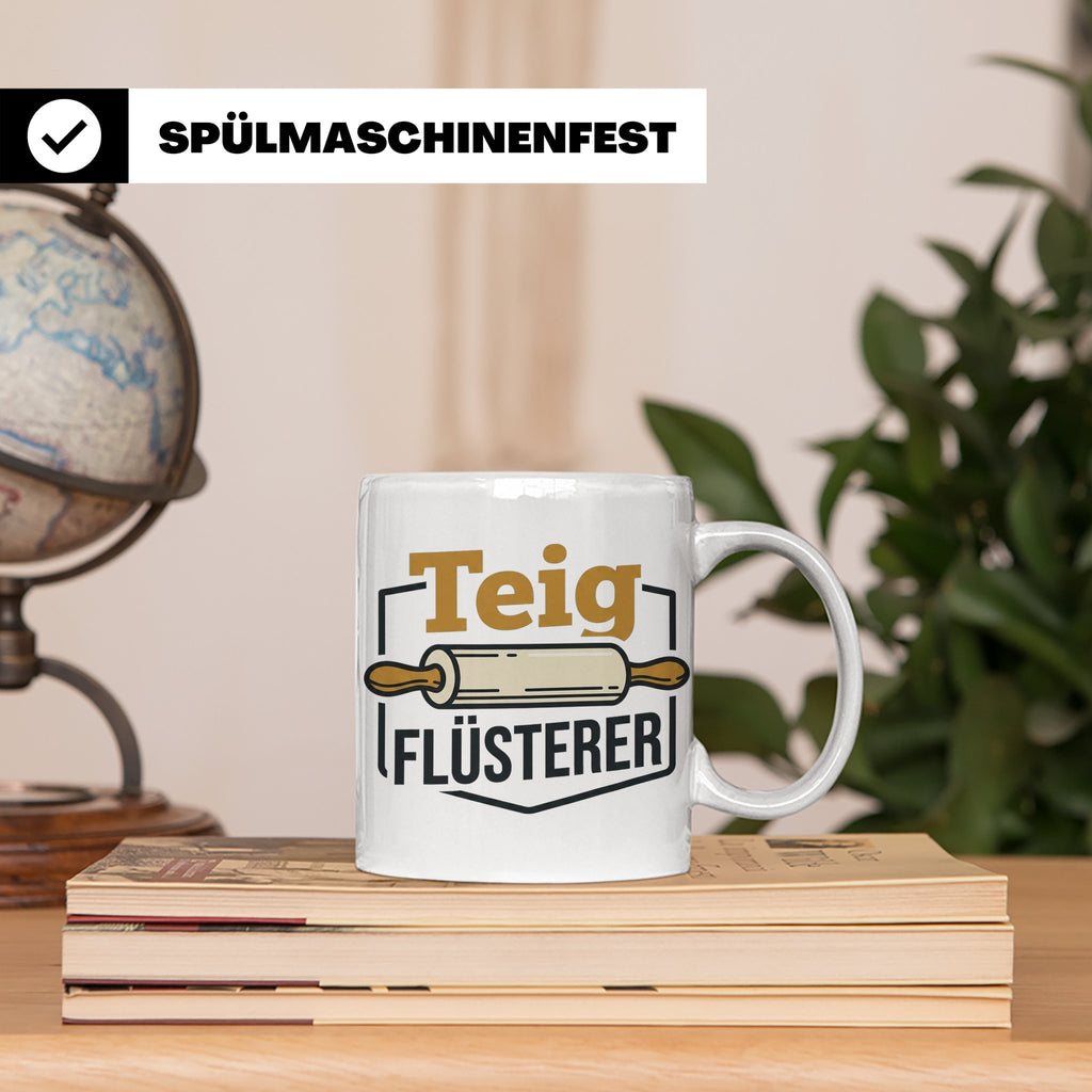 Teig Flüsterer Tasse Bäcker Geschenk, Lustiger Spruch für Ko – Weiß [farbe:weiß]