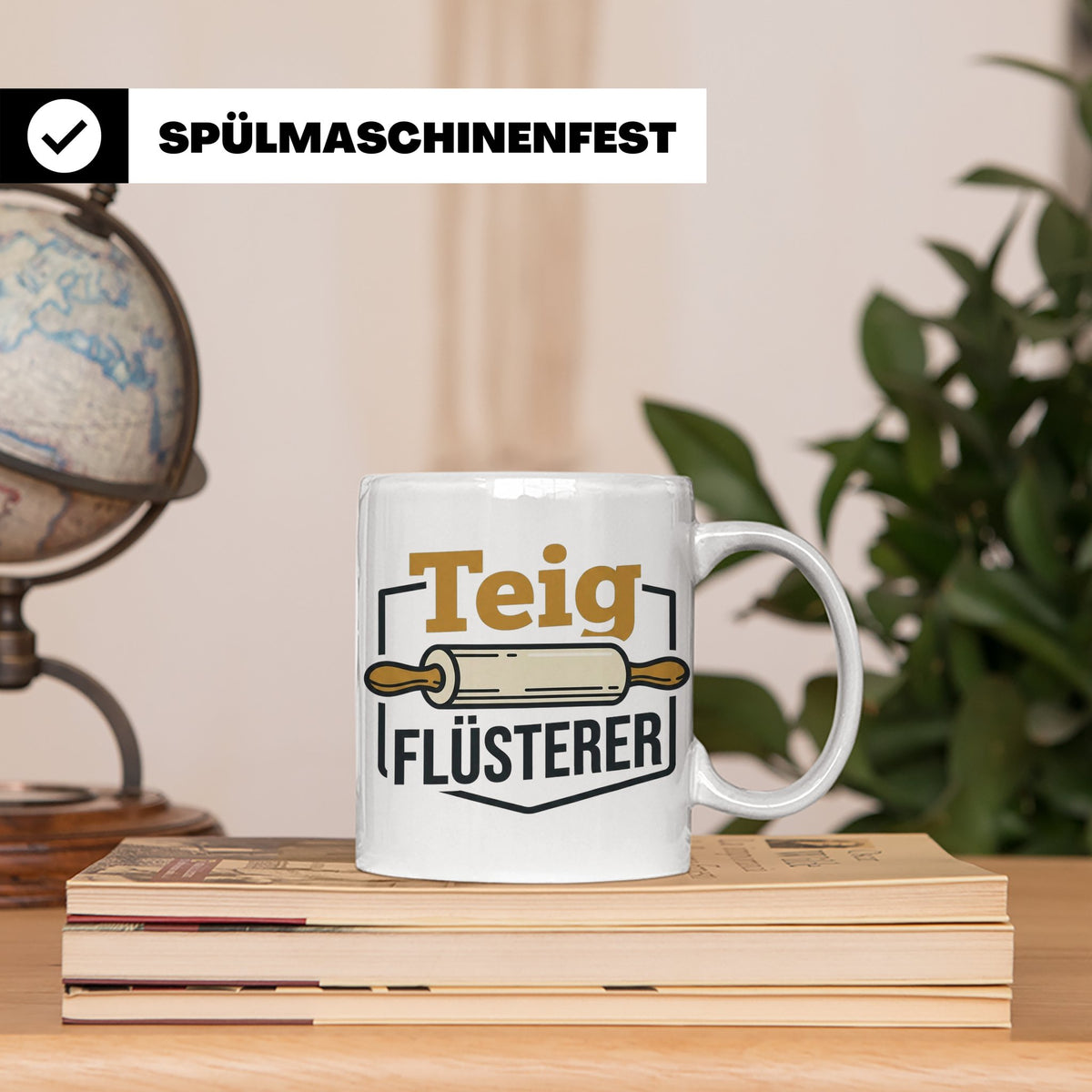 Teig Flüsterer Tasse Bäcker Geschenk, Lustiger Spruch für Ko – Weiß [farbe:weiß]