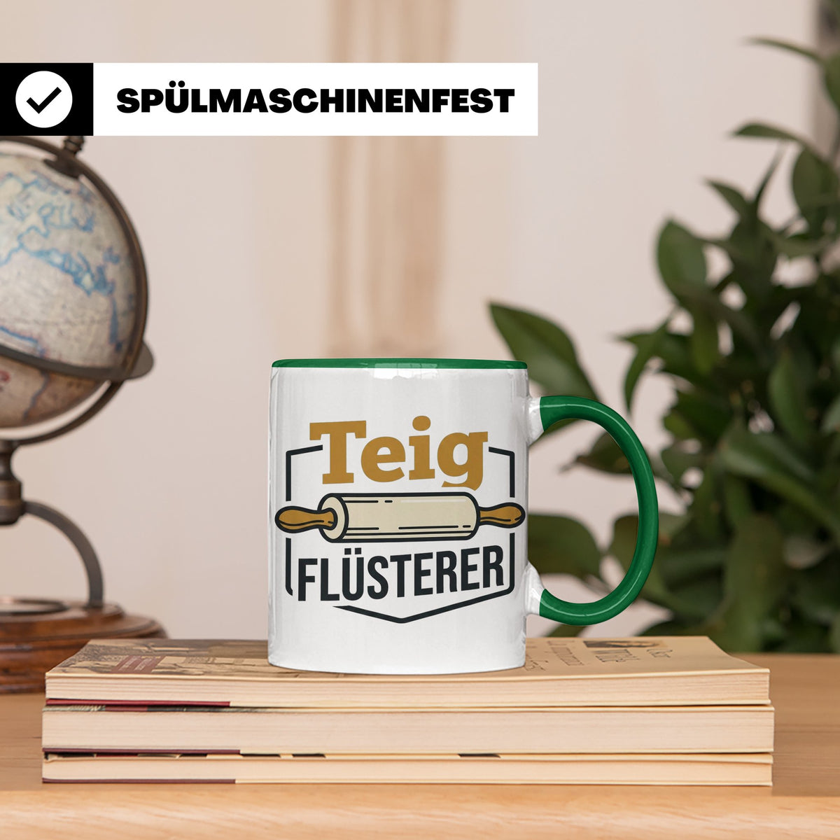 Teig Flüsterer Tasse Bäcker Geschenk, Lustiger Spruch für Ko – Grün [farbe:grün]