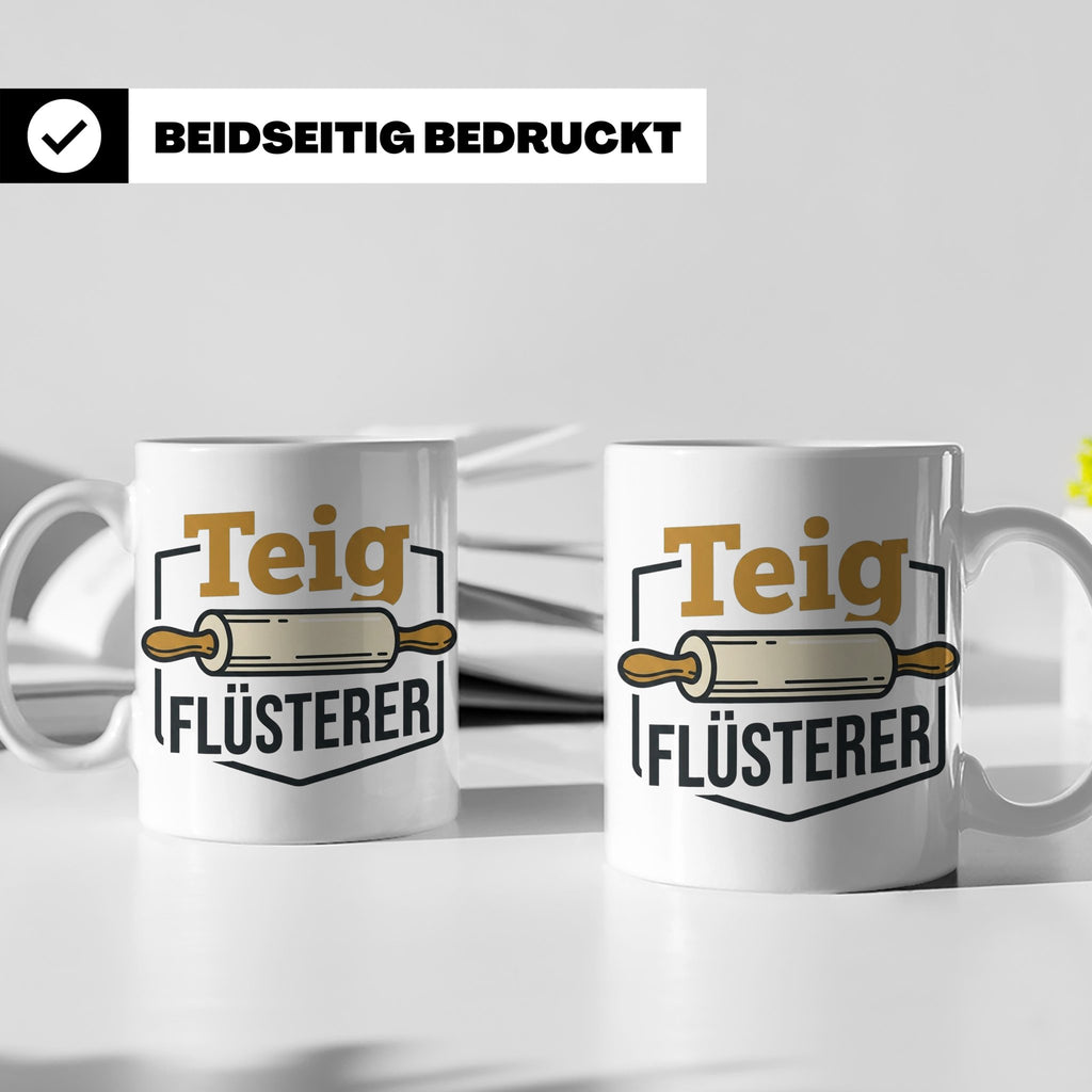 Teig Flüsterer Tasse Bäcker Geschenk, Lustiger Spruch für Ko – Weiß [farbe:weiß]