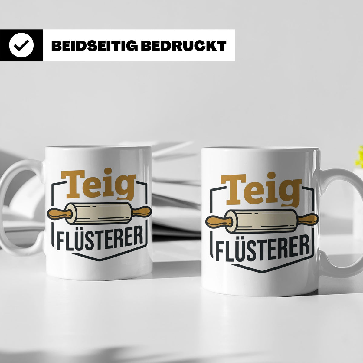Teig Flüsterer Tasse Bäcker Geschenk, Lustiger Spruch für Ko – Weiß [farbe:weiß]